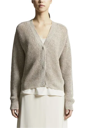 PESERICO SIGN Strik, Dame, , L, Linned, Linned cardigan med pailletter