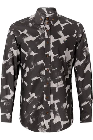 Vivienne Westwood Skjorte, Herre, Sort, S, Bomuld, Krall Skjorte med Gingham Motiv