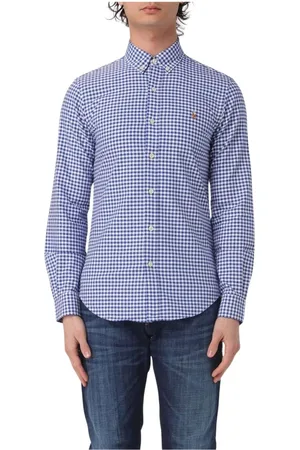 Ralph Lauren Skjorte, Herre, Blå, S, Klassisk Hvid Oxford Skjorte