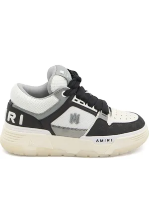 AMIRI Sko, Herre, Sort, 43 EU, Sort Snøresko med Logo Patch