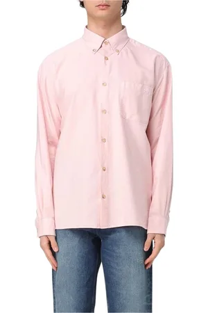 A.P.C. Skjorte, Herre, Lyserød, M, Bomuld, Grøn Oxford Skjorte Klassisk Stil