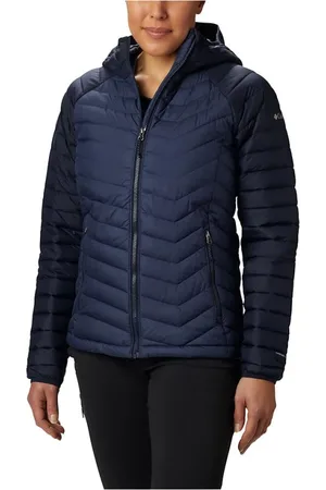 Columbia Jakke, Dame, Blå, XS, Powder Lite Hooded Jacket i Blå