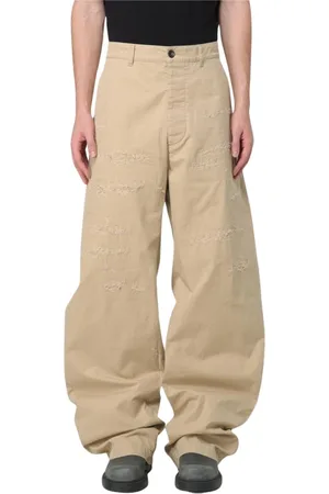 Dsquared2 Bukser, Herre, , XL, Bomuld, Sand Distressed Wide Leg Bukser