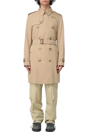 Burberry Frakke, Herre, Gul, S, Bomuld, Tidløs Honning Trenchcoat