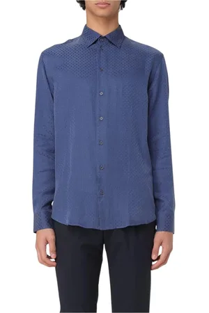 Emporio Armani Skjorte, Herre, Blå, M, Indigo Silkeskjorte