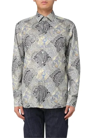 Etro Skjorte, Herre, Grøn, L, Grøn Paisley Silkeskjorte
