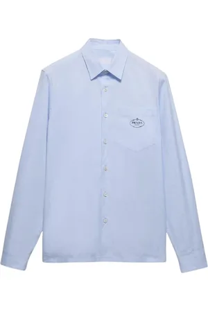 Prada Skjorte, Herre, Blå, XL, Himmelblå Button-Up Skjortekjole