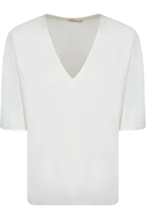 BLANCA Top, Dame, Hvid, S, Hvid V-Neck Jersey Bluse