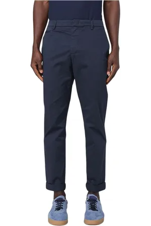 Dondup Bukser, Herre, Blå, W34, Bomuld, Klassisk Stil Blå Herrebukser