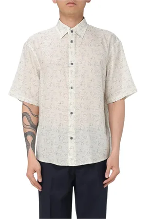 Emporio Armani Skjorte, Herre, Flerfarvet, M, Silkeskjorte AllOver Logo Print