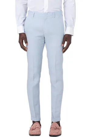 Paul Smith Bukser, Herre, Blå, W30, Linned, Blå Slim Fit Linnedbukser