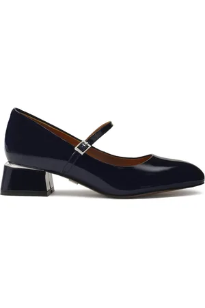 Kazar Sko, Dame, Blå, 37 EU, Uld, Marineblå stroppede pumps