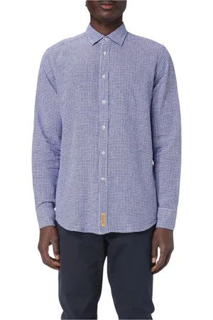 B.D.BAGGIES Skjorte, Herre, Blå, L, Blå Gingham Check Skjorte