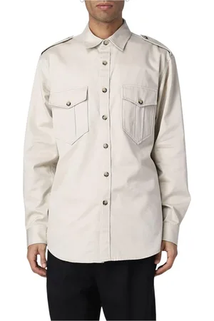 Isabel Marant Jakke, Herre, , XL, Bomuld, Elegant Skjorte med Lange Ærmer og Lommer