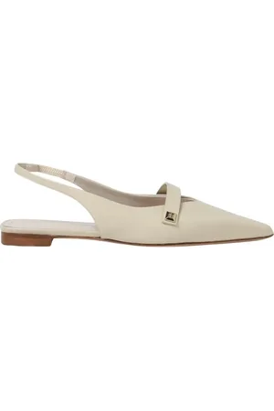 Max Mara Sko, Dame, , 35 EU, Gul Creme Spidse Tå Flade