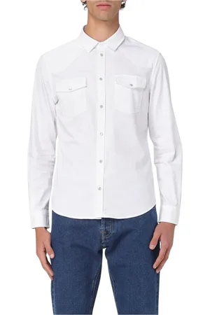 Dondup Skjorte, Herre, Hvid, S, Bomuld, Hvid Bomuldsskjorte Klassisk Stil