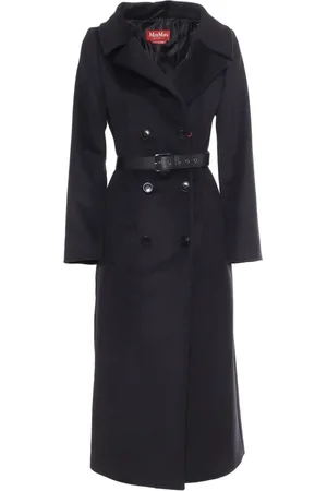 Max Mara Frakke, Dame, Sort, S, Sort Bæltet Frakke Yarden