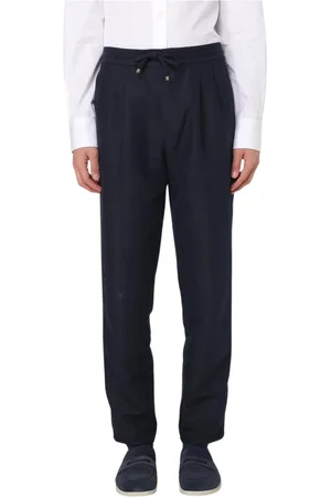 Brunello Cucinelli Bukser, Herre, Blå, S, Uld, Blå Uldbukser Stilfuld Model