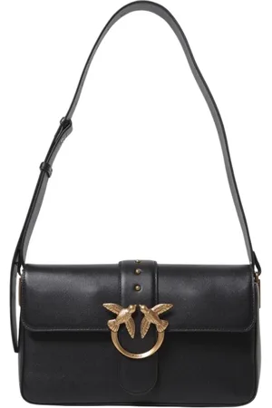 Pinko Taske, Dame, Sort, ONE SIZE, Uld, Elegant Skuldertaske med Kæderem