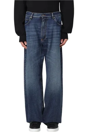 Dolce & Gabbana Jeans, Herre, Blå, S, Bomuld, Afslappet pasform brede ben jeans