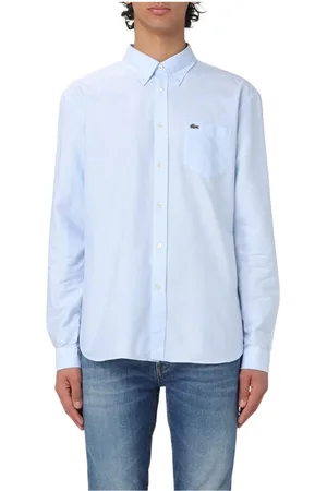 Lacoste Skjorte, Herre, Blå, 6XL, Bomuld, Klassisk Hvid Langærmet Skjorte