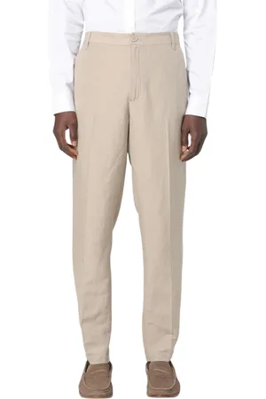 Armani Exchange Bukser, Herre, , W33, Uld, Blå Linned Afslappede Bukser Stilfuld Moderne