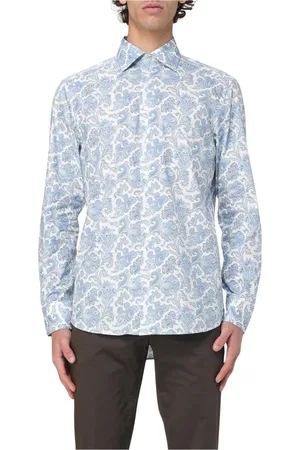 Etro Skjorte, Herre, Blå, M, Bomuld, Blå Paisley Print Skjorte