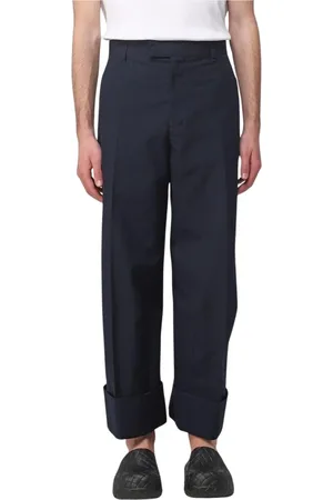 Bottega Veneta Bukser, Herre, Blå, S, Bomuld, Elegant Blå Bomuld Culottes