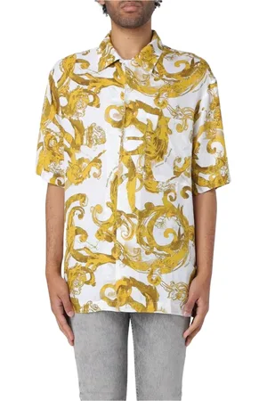VERSACE Skjorte, Herre, Flerfarvet, S, Uld, Barok Print Silkeskjorte Stilfuld Herre