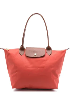 Longchamp Taske, Dame, Rød, ONE SIZE, Læder, Rød Canvas Foldover Top Håndtaske