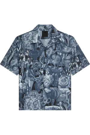 Givenchy Skjorte, Herre, Flerfarvet, L, Bomuld, Sort Krave Skjorte Moderne Stil