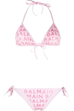 Balmain Badetøj, Dame, Lyserød, XL, Nylon, Trekantet Bikini Casual Stil