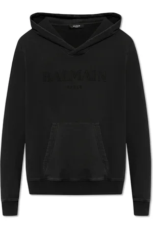 Balmain Sweathshirts & Hoodies, Herre, Sort, M, Logo-broderet hættetrøje