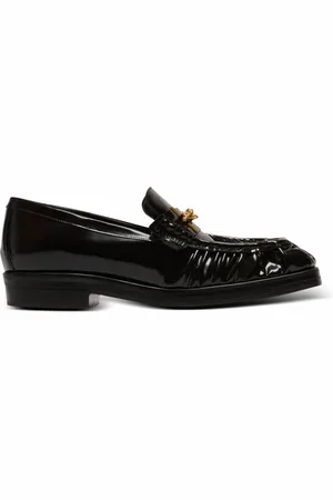 Balmain Sko, Herre, Sort, 43 EU, Læder, Sync glazed læder loafers