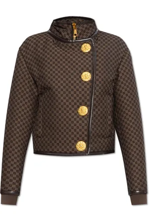 Balmain Jakke, Dame, Brun, 2XS, Bomuld, Jakke med monogram
