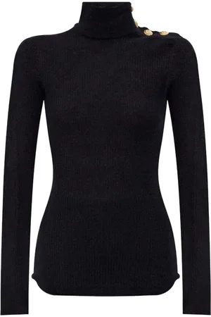 Balmain Strik, Dame, Sort, M, Sorte Sweatre til Mænd