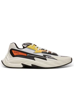 Balmain Sko, Herre, Flerfarvet, 45 EU, Læder, Løb-Ro læder og nylon sneakers