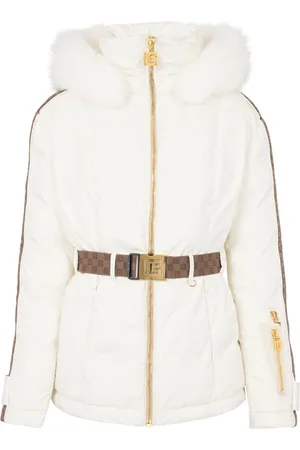 Balmain Jakke, Dame, Hvid, S, Uld, PB dunjakke med bælte