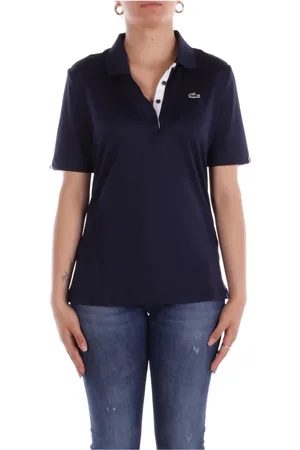 Lacoste Top, Dame, Blå, 2XS, Bomuld, Blå T-shirts og Polos med frontknaplukning