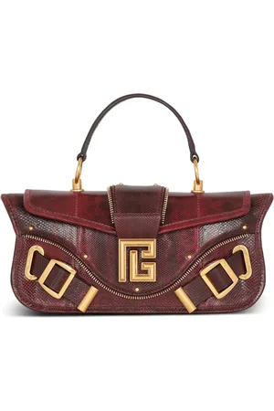 Balmain Taske, Dame, Rød, ONE SIZE, Læder, Blaze Karung læder clutch taske