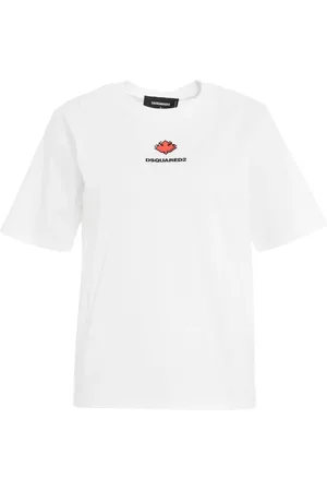 Dsquared2 Top, Dame, Hvid, S, Uld, Hvid T-shirt til kvinder, Stilfuldt opgradering, 100% CO-stof