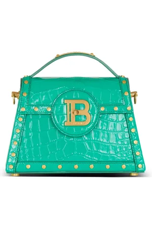 Balmain Taske, Dame, Grøn, ONE SIZE, Læder, B-Buzz Dynasty taske i patentlæder