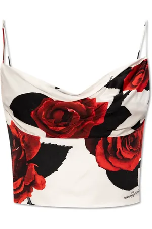 Balmain Top, Dame, Flerfarvet, L, Satin, Blomstret tanktop