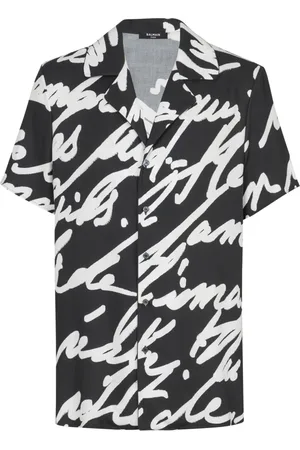 Balmain Skjorte, Herre, Sort, M, Twill pyjama skjorte med 