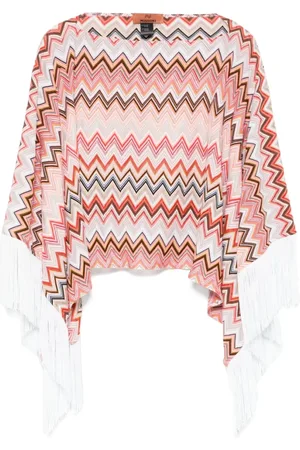 Missoni Jakke, Dame, Flerfarvet, ONE SIZE, Kantet kantbåd hals top