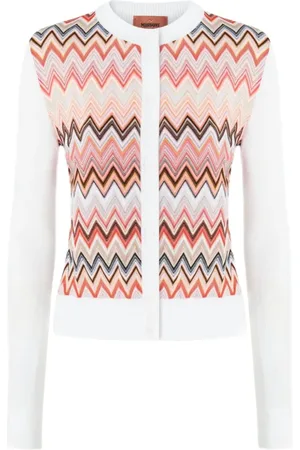 Missoni Strik, Dame, Flerfarvet, M, Uld, Stilfuldt Strik Cardigan til Kvinder