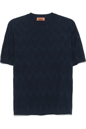 Missoni Top, Herre, Blå, S, Blå Casual T-shirt til Mænd