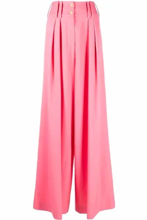 Balmain Bukser, Dame, Lyserød, S, Uld, Wide Leg Bukser