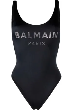 Balmain Badetøj, Dame, Sort, 2XS, Uld, Sort Logo Badedragt