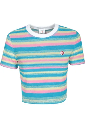 Casablanca Top, Dame, Blå, M, Stribet terry T-shirt